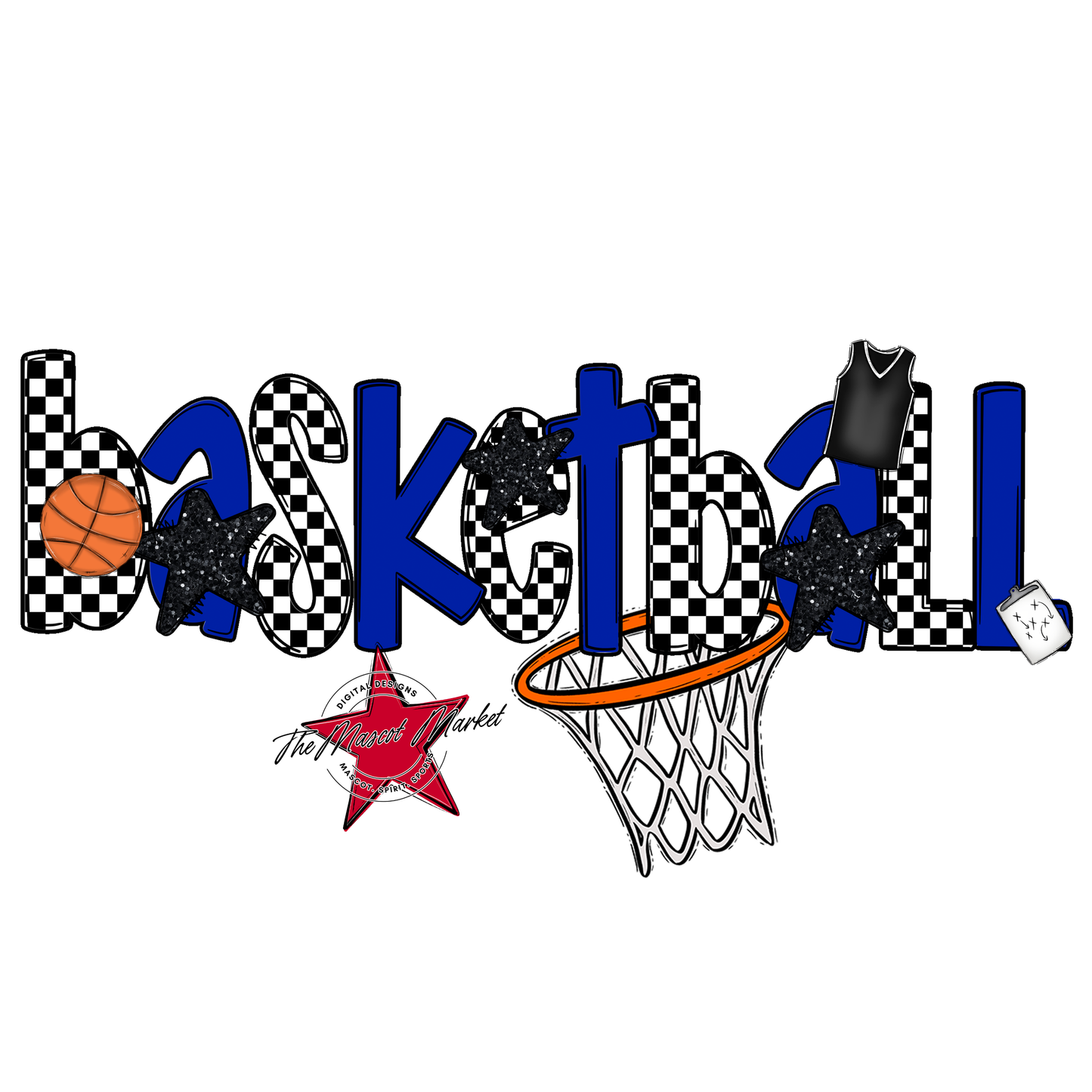 Basketball Checker Alpha-Blue