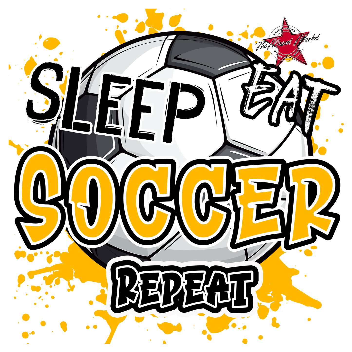 Eat Sleep Soccer Repeat-Yellow