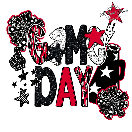 Cheer Game Day Scrape-Red