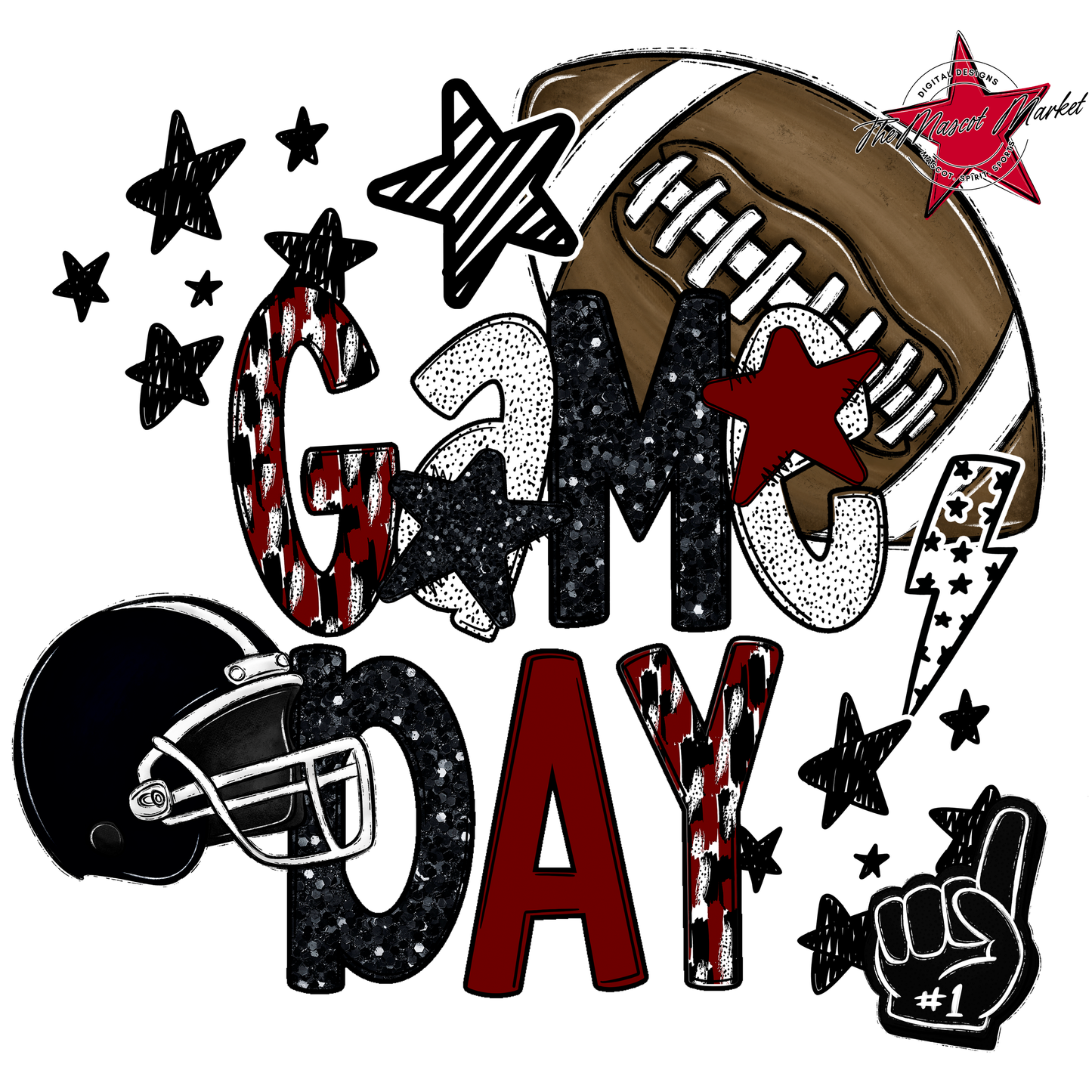Football Game Day Scrape-Maroon