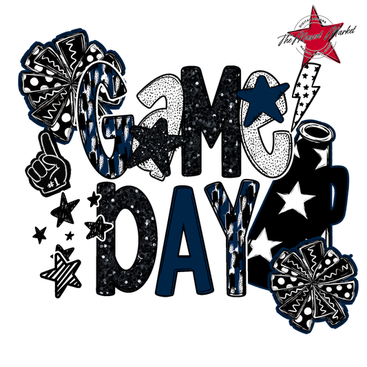 Cheer Game Day Scrape-Navy