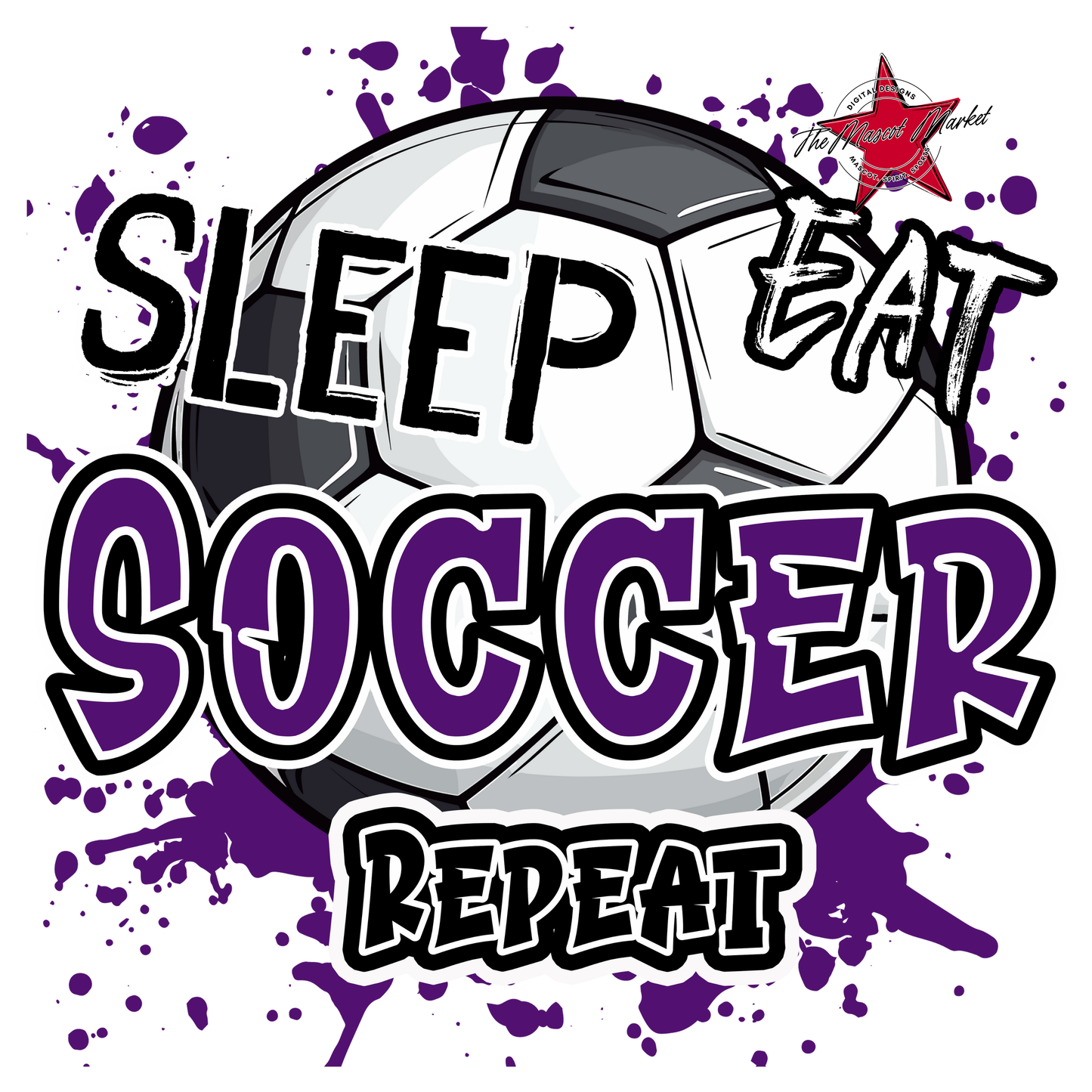 Eat Sleep Soccer Repeat-Purple