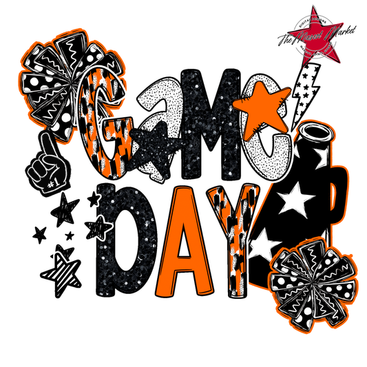 Cheer Game Day Scrape-Orange