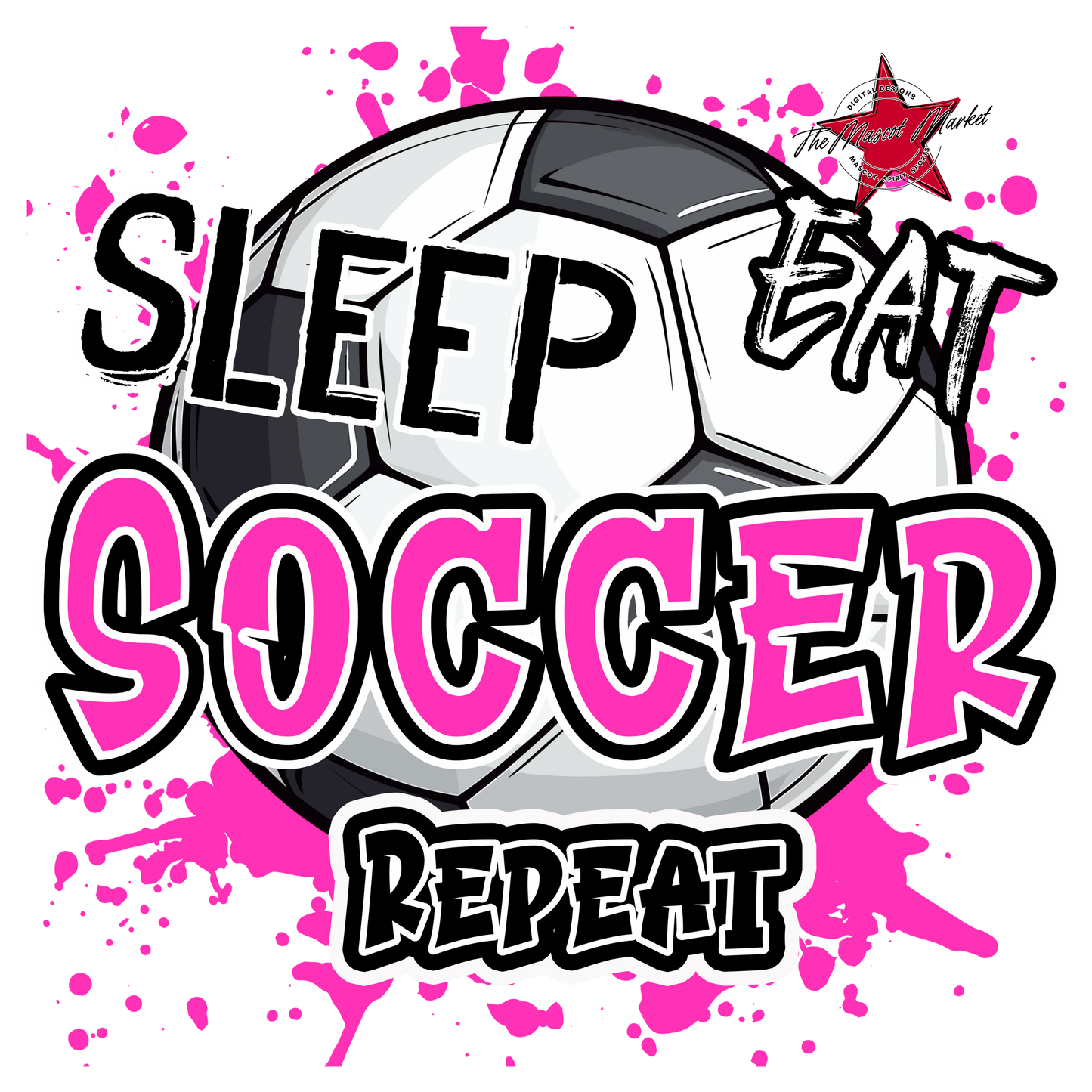 Eat Sleep Soccer Repeat-Pink