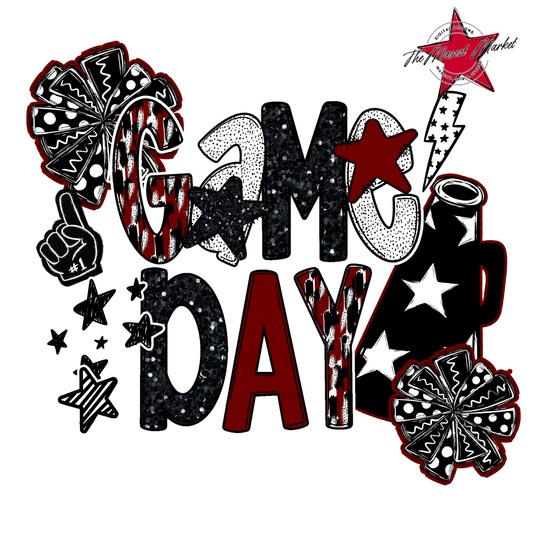 Cheer Game Day Scrape-Maroon