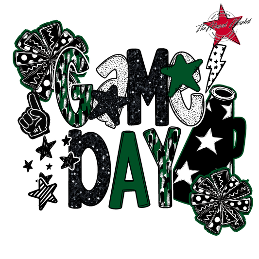Cheer Game Day Scrape-Green