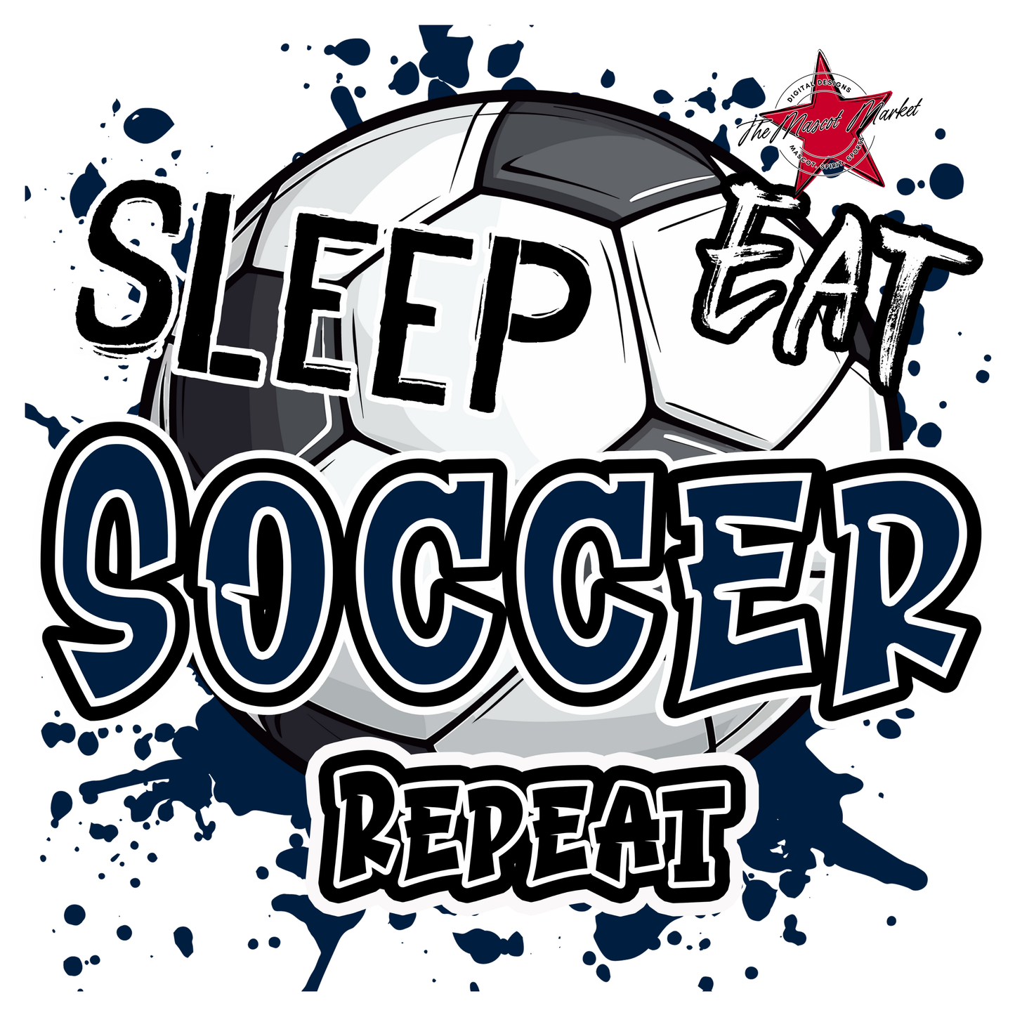 Eat Sleep Soccer Repeat-Navy