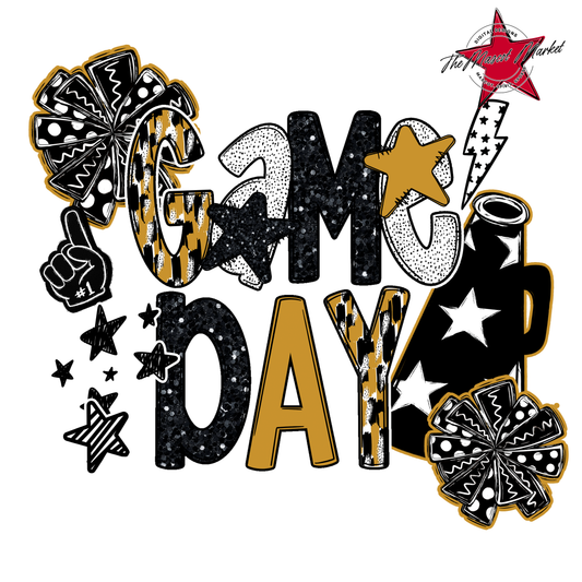 Cheer Game Day Scrape-Gold