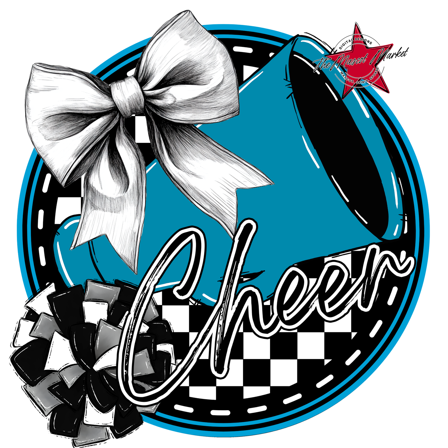 Cheer Circle Design-Carolina Blue