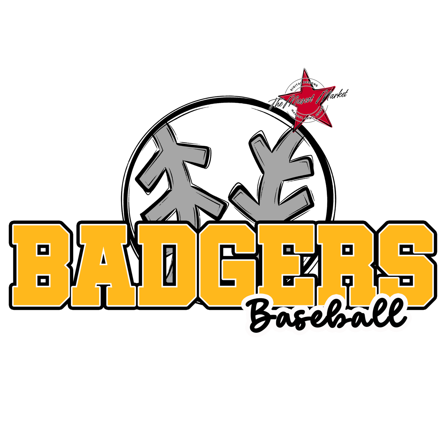 Badgers Varsity Baseball Design-Yellow