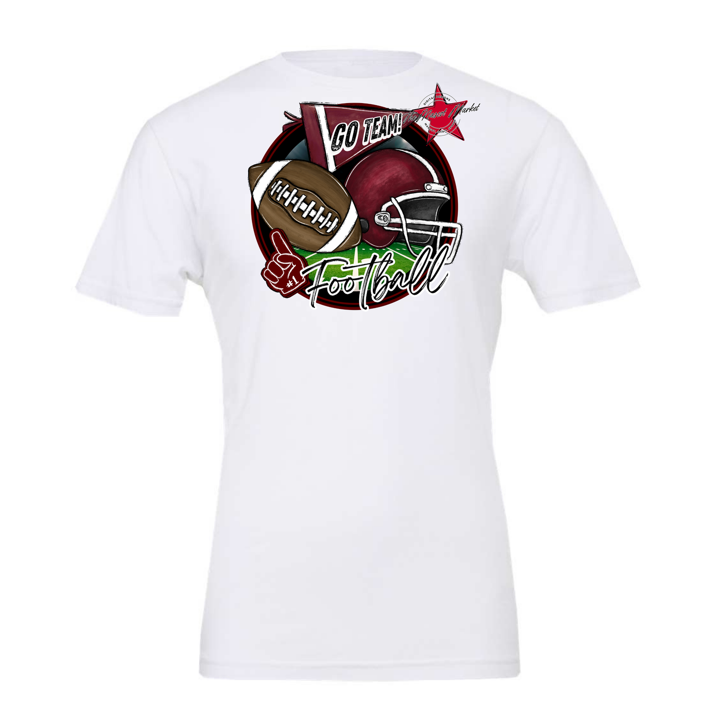 Football Circle Design-Maroon