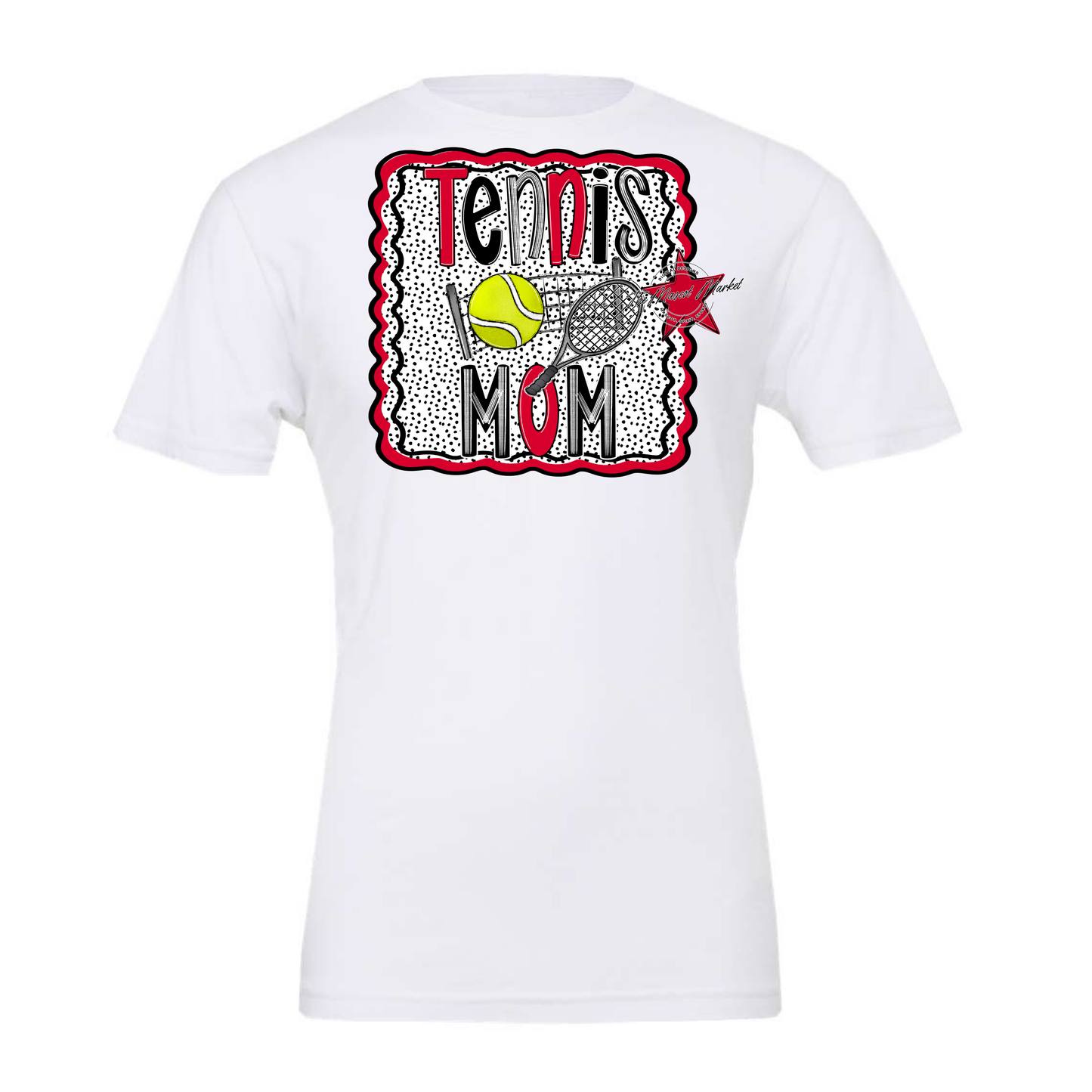 Tennis Mom Dot Design-Red