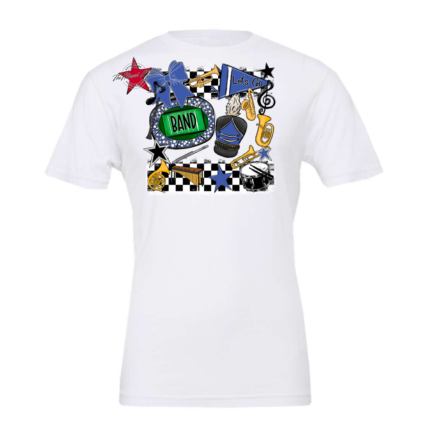 Band Checkers Spirit Design-Off Blue