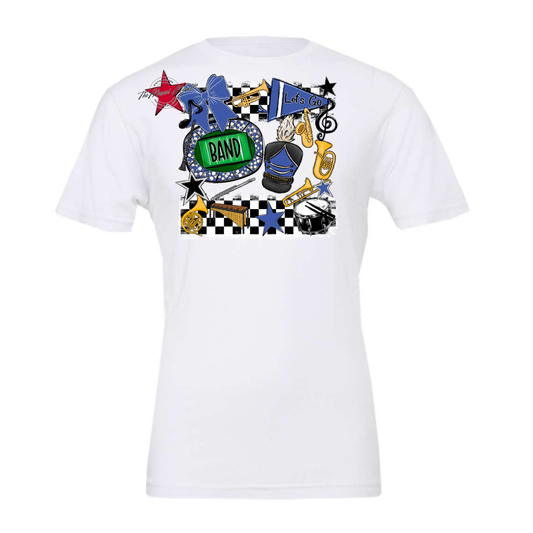 Band Checkers Spirit Design-Off Blue