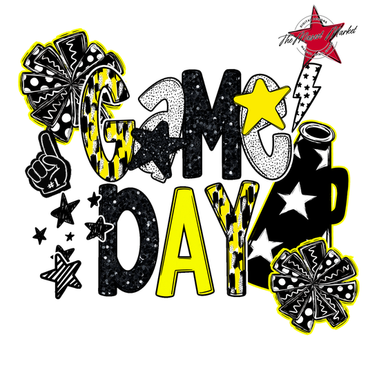 Cheer Game Day Scrape-Bright Yellow
