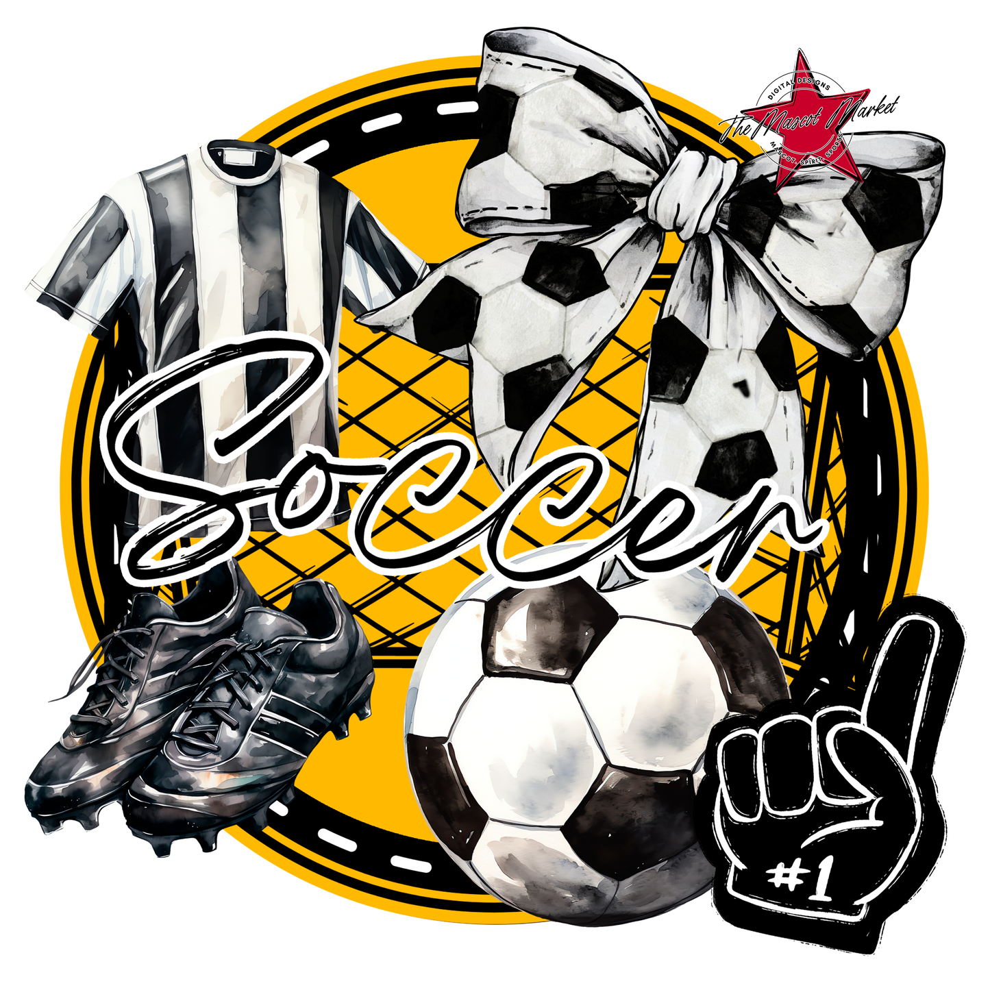 Circle Soccer Design-Yellow