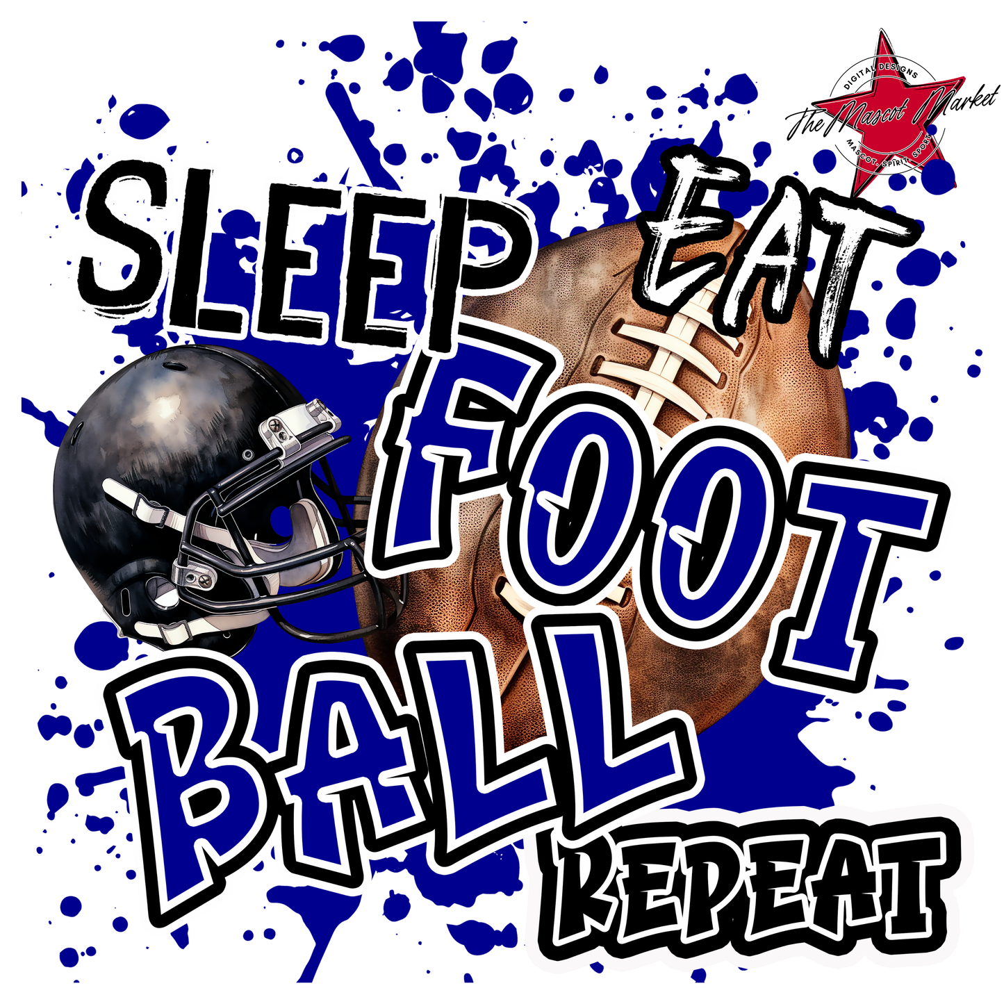 Eat Sleep Football Repeat-Blue
