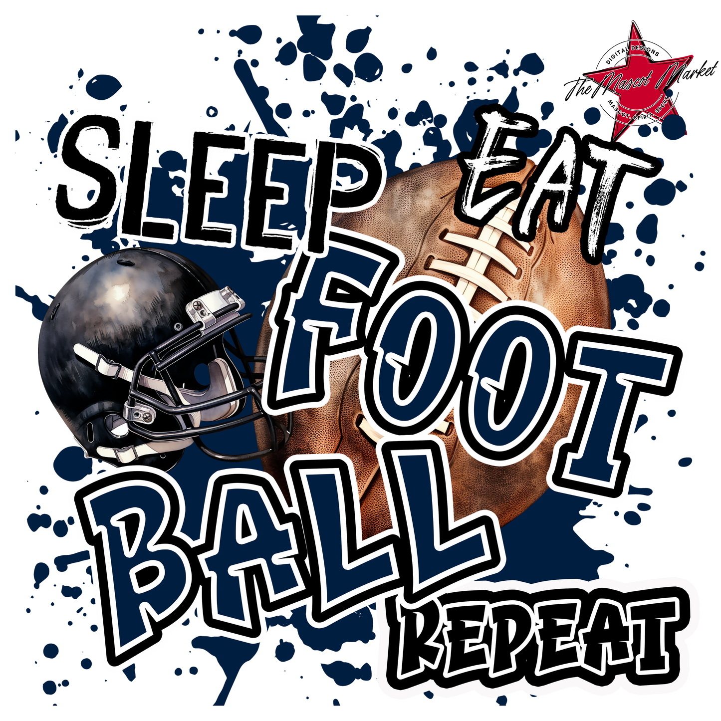 Eat Sleep Football Repeat-Navy