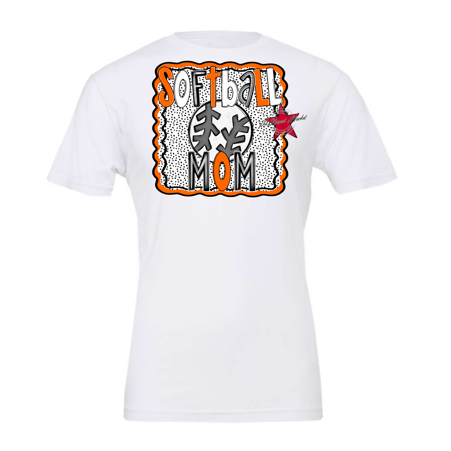 Softball Mom Dot Design-Orange