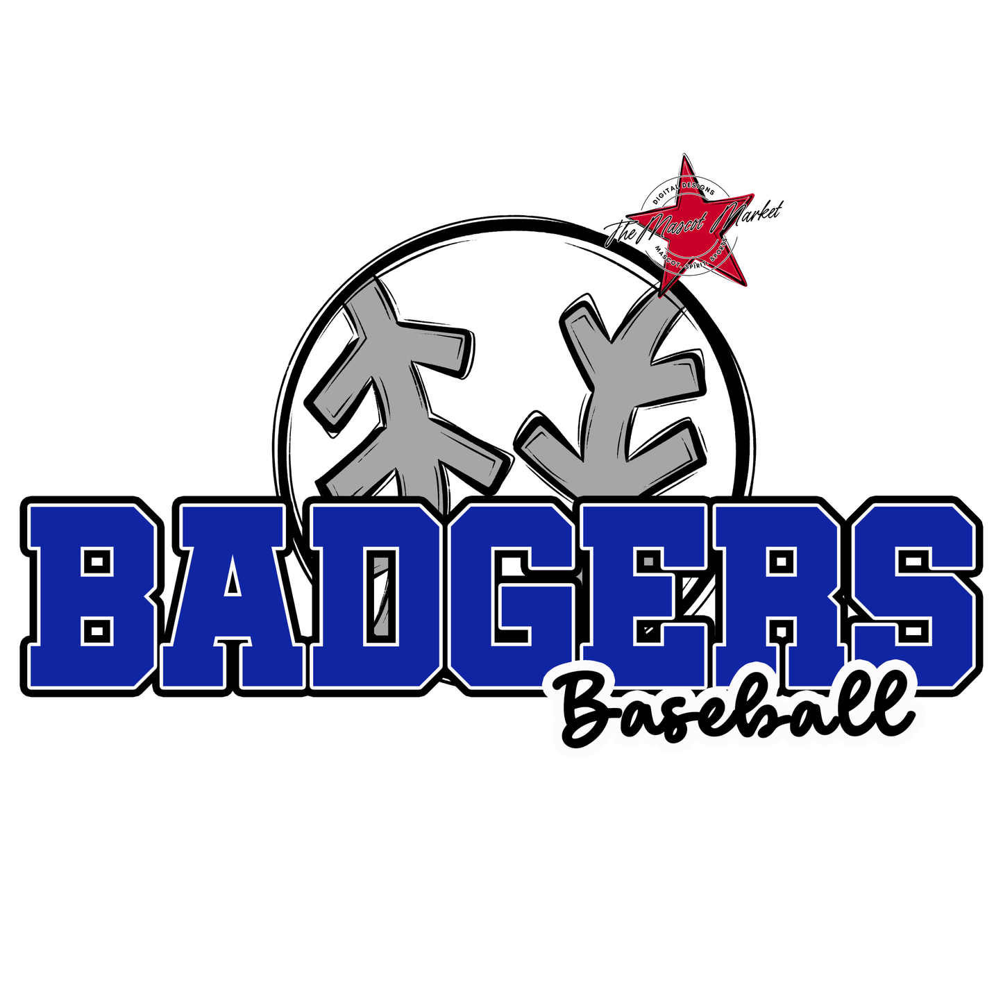 Badgers Varsity Baseball Design-Royal Blue