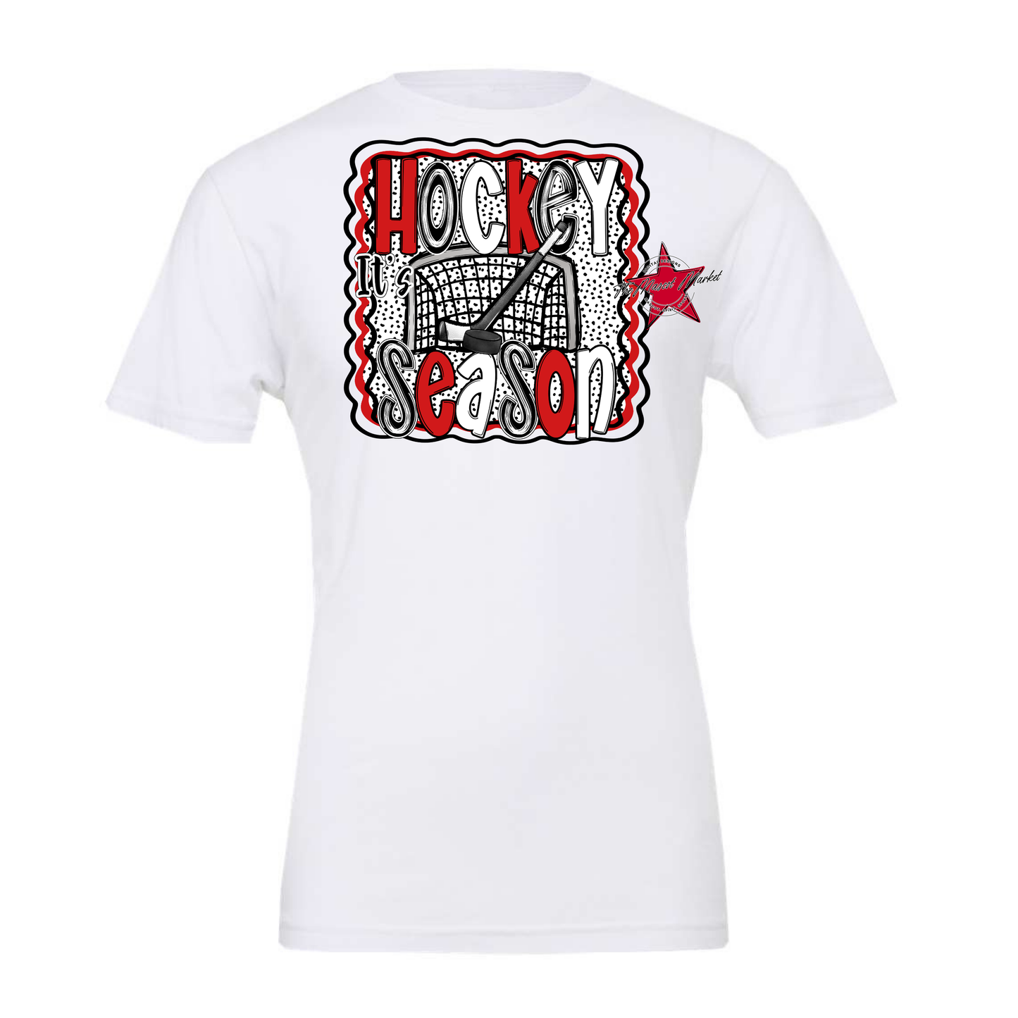 It's Hockey SeasonDot Design-Red