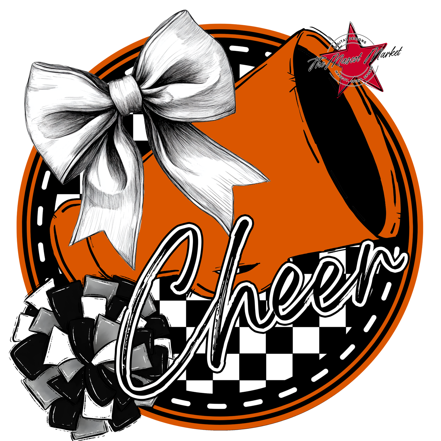 Cheer Circle Design-Burnt Orange