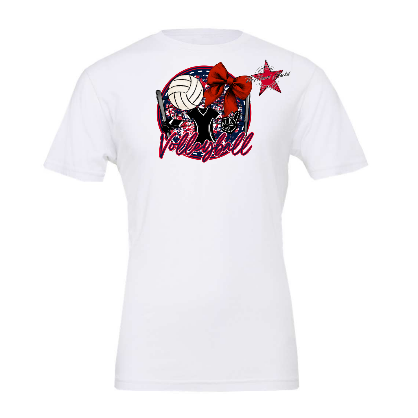 Circle Volleyball Design-Navy-Red