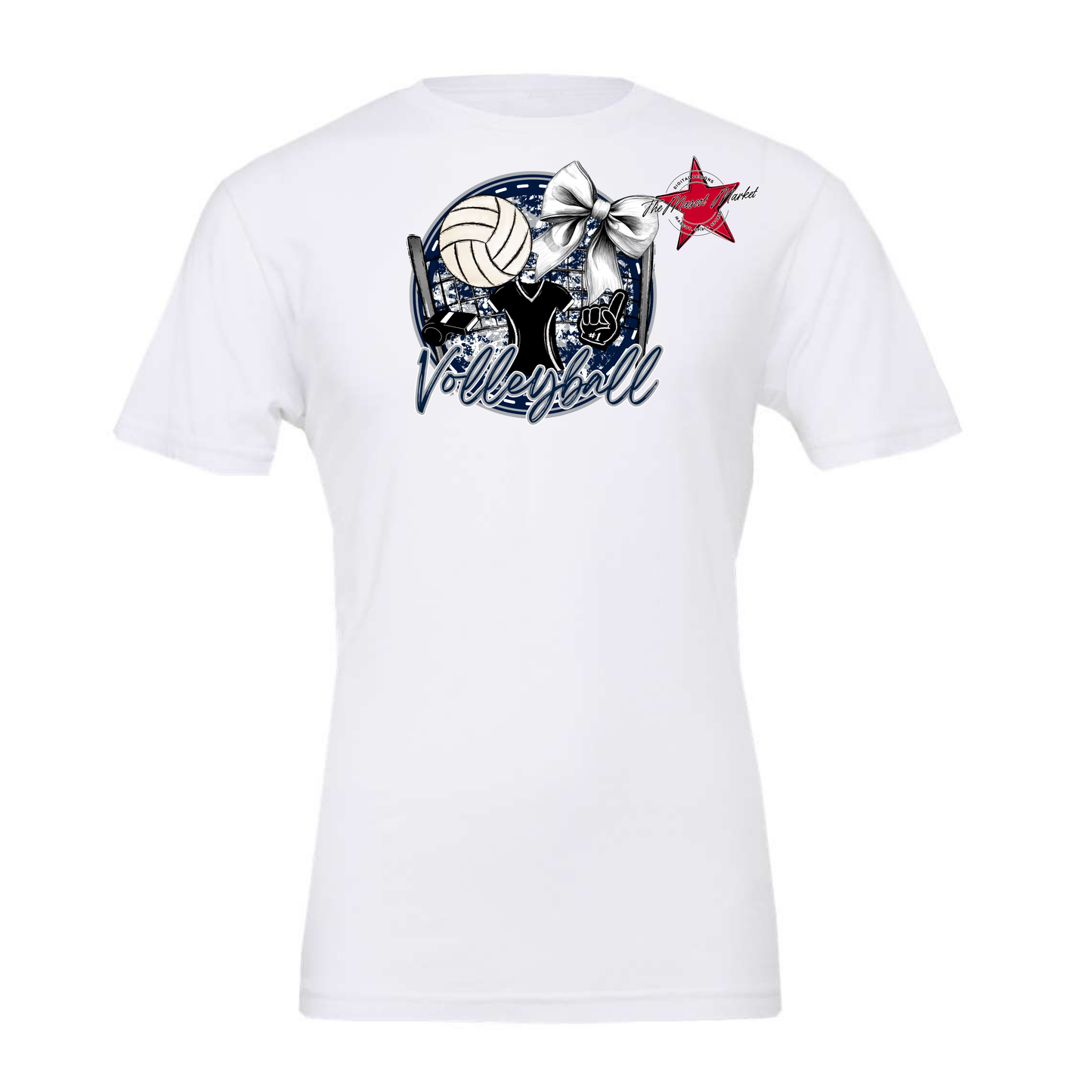 Circle Volleyball Design-Navy-Grey