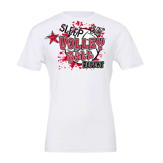 Eat Sleep Volleyball Repeat Design-Red
