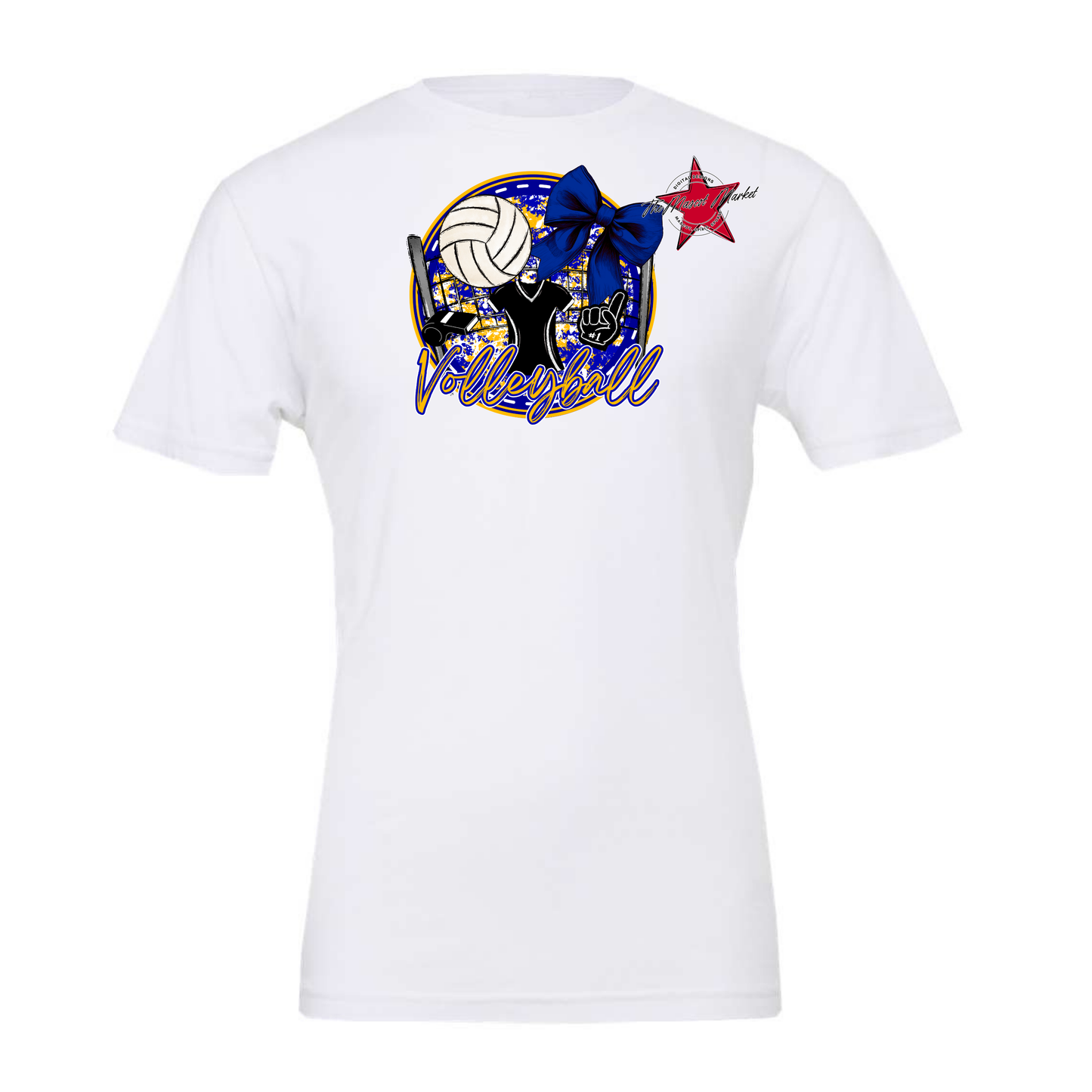 Circle Volleyball Design-Blue-Yellow