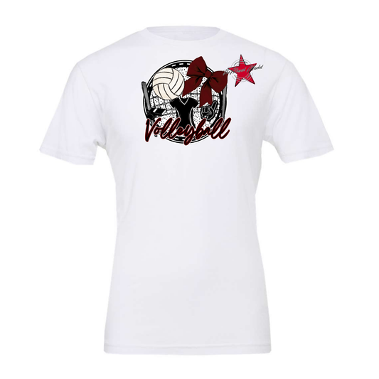 Circle Volleyball Design-Maroon