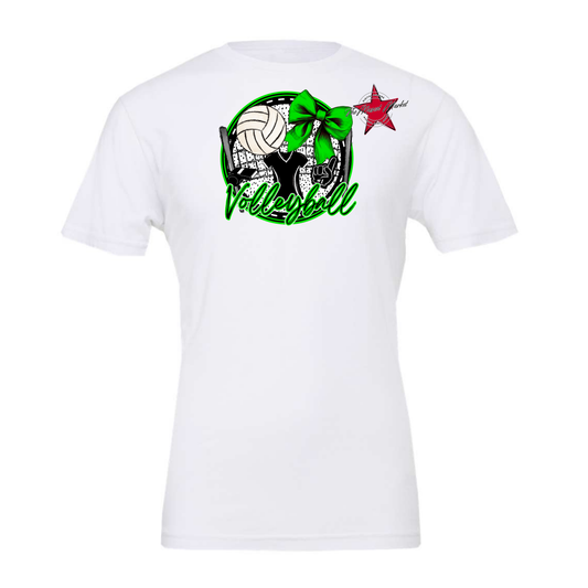 Circle Volleyball Design-Bright Green