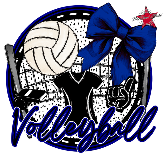 Circle Volleyball Design-Blue
