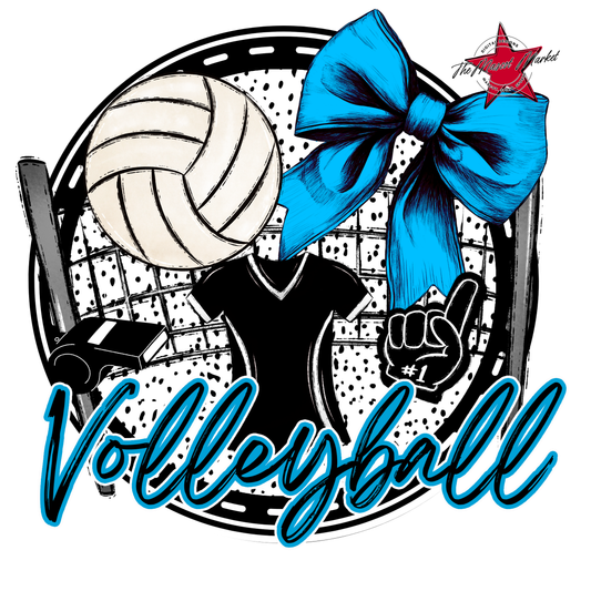 Circle Volleyball Design-Carolina Blue