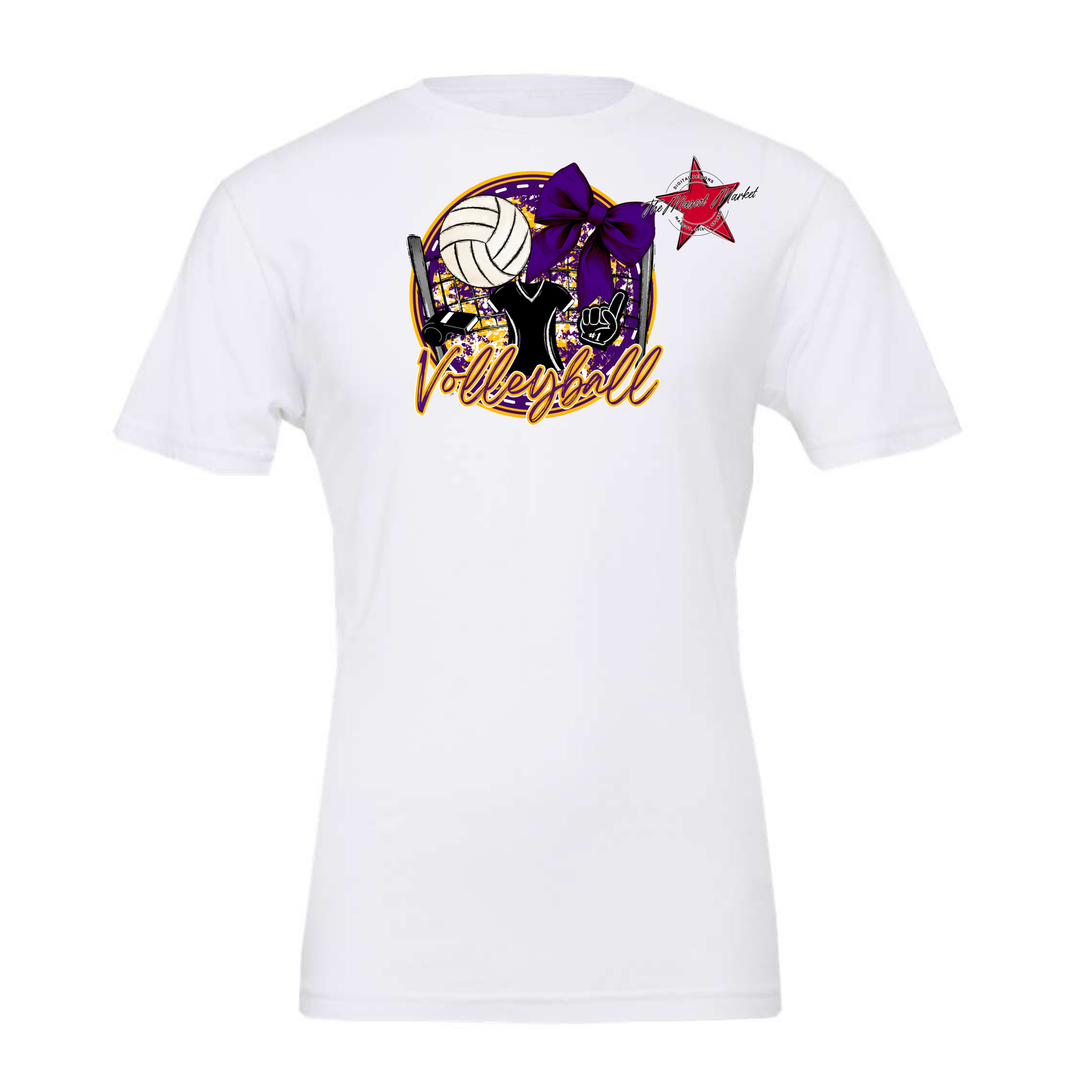 Circle Volleyball Design-Purple-Yellow
