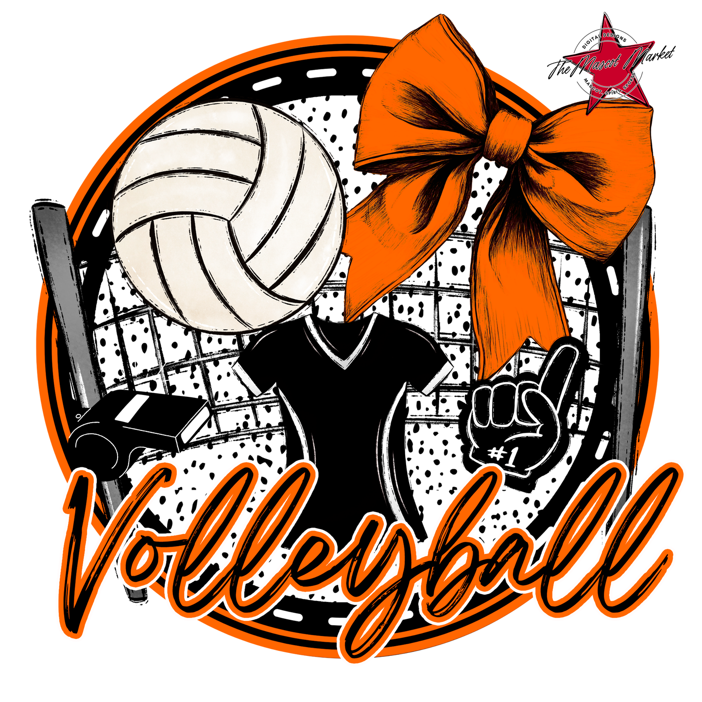 Circle Volleyball Design-Orange
