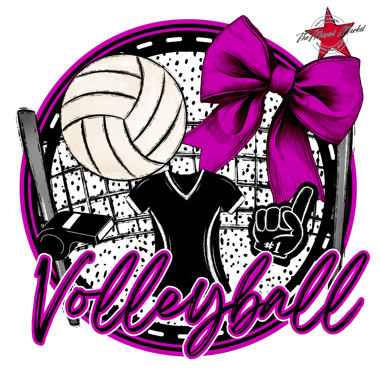Circle Volleyball Design-Pink