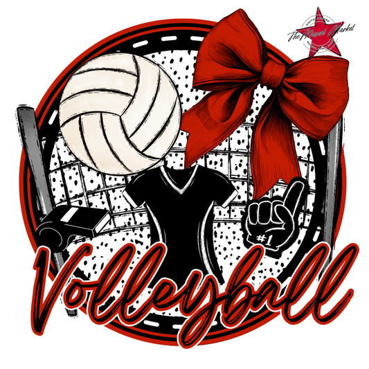 Circle Volleyball Design-Red