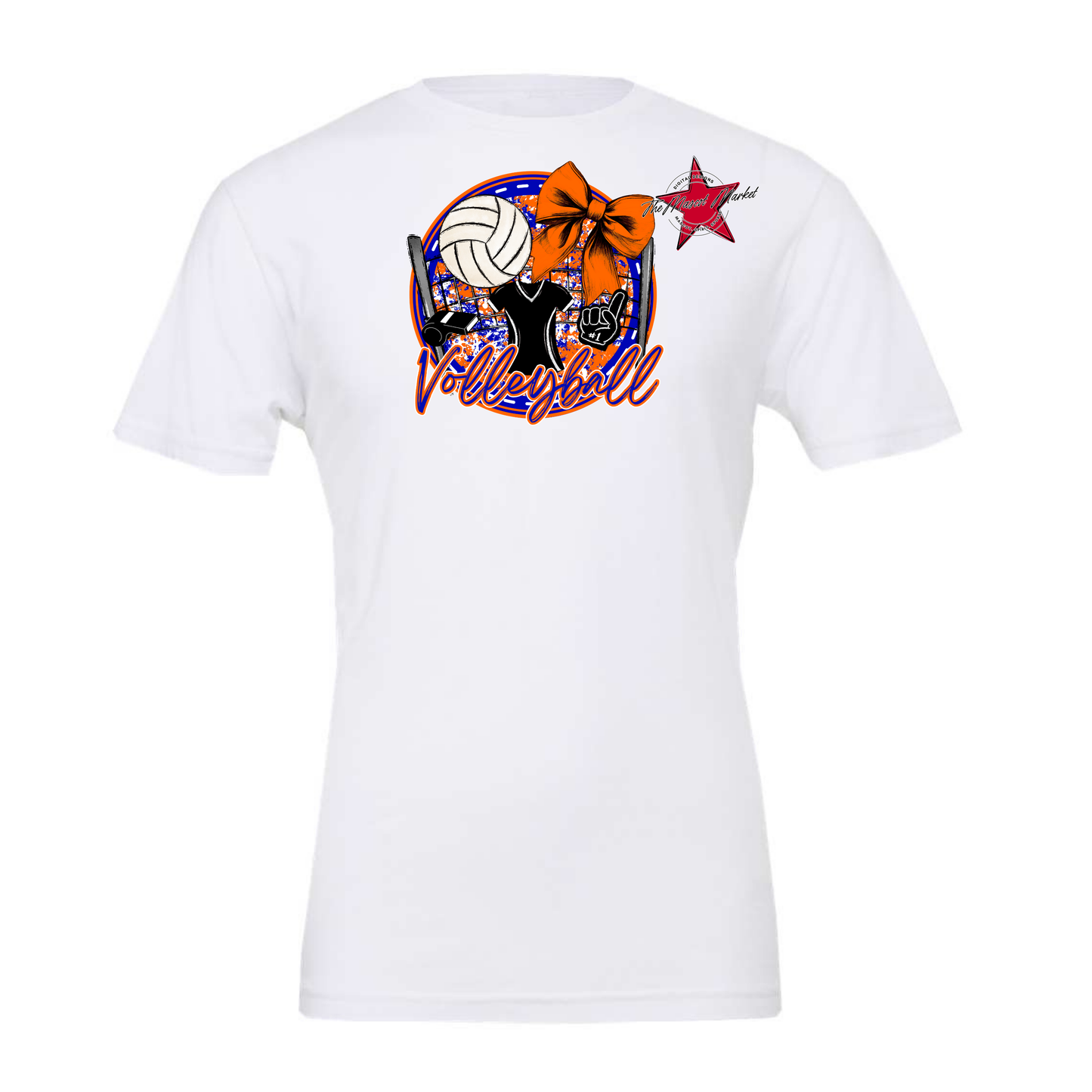 Circle Volleyball Design-Blue-Orange