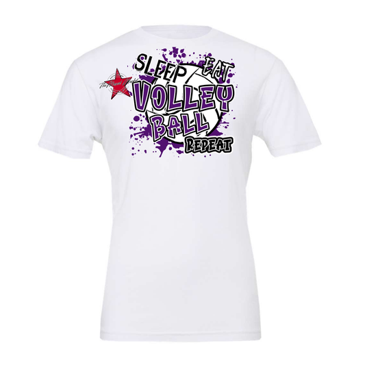 Eat Sleep Volleyball Repeat Design-Purple