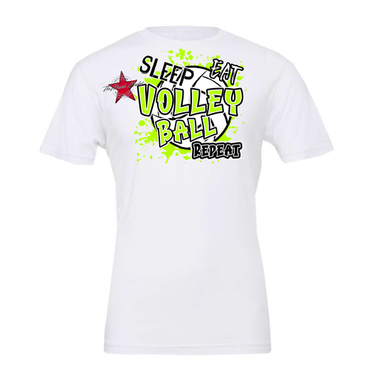 Eat Sleep Volleyball Repeat Design-Neon