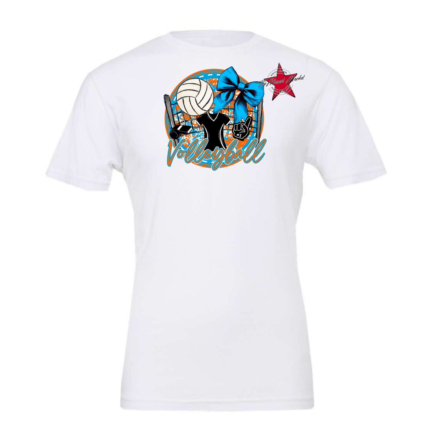 Circle Volleyball Design-Carolina Blue-Orange