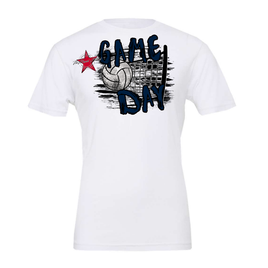 Volleyball Game Day w Net-Navy