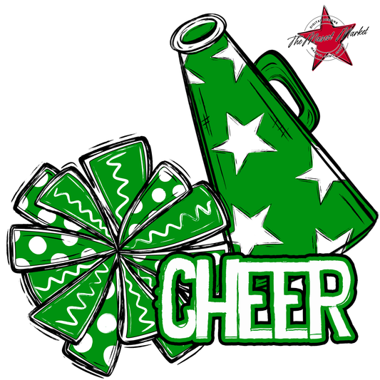 Cheer Doodle Megaphone Design-Bright Green