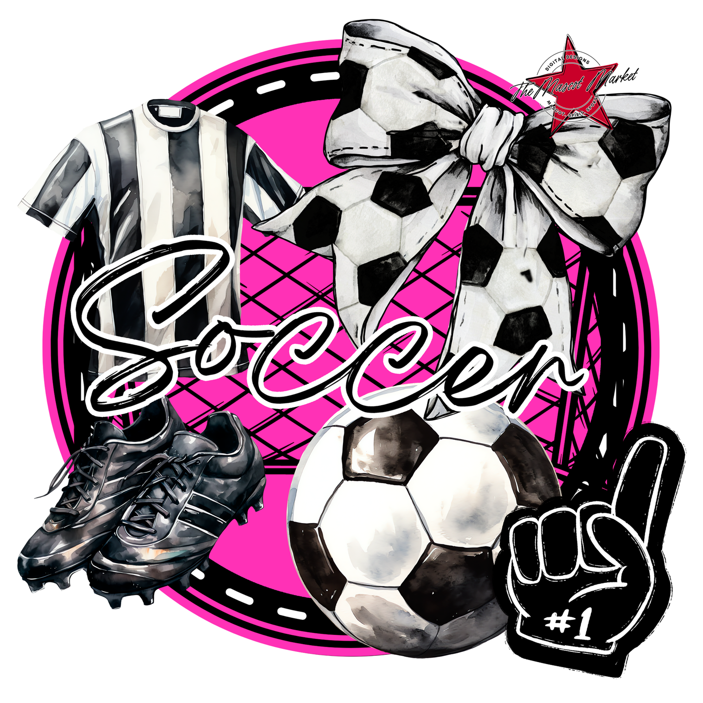 Circle Soccer Design-Pink