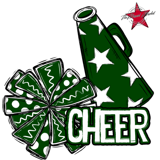 Cheer Doodle Megaphone Design-Green