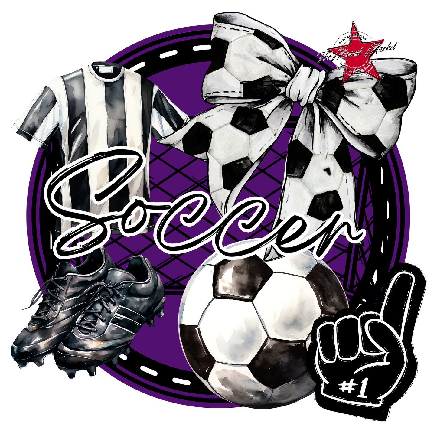 Circle Soccer Design-Purple