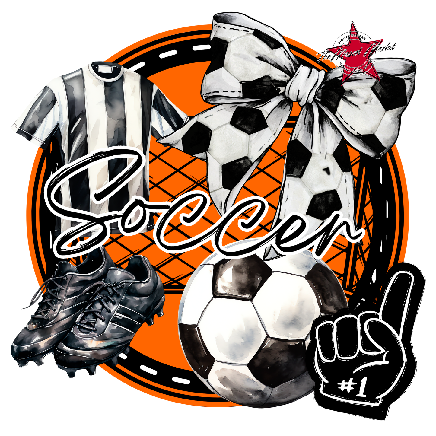 Circle Soccer Design-Orange