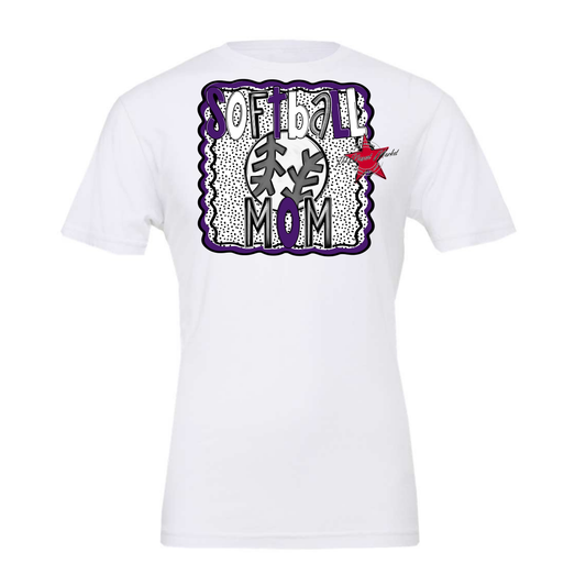 Softball Mom Dot Design-Purple