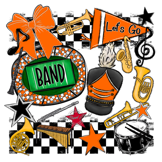 Band Checkers Spirit Design-Orange